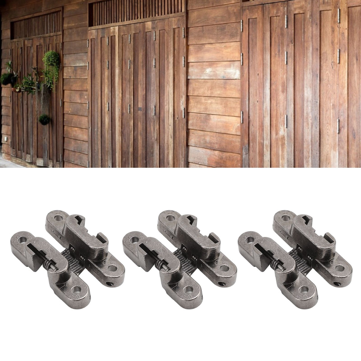 3 Pcs 43mm Mini Door Lock Hinges Invisible 180 Degree Zinc Alloy Cross Hinge for Cabinet Jewel Box