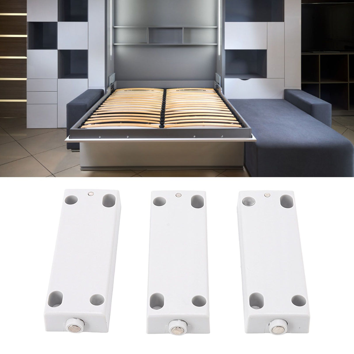 3pcs Magnetic Touch Push Open Latch Adjustable Drawer Wardrobe Magnetic Push Catch for 2.5m Cabinet Door 30‑50N