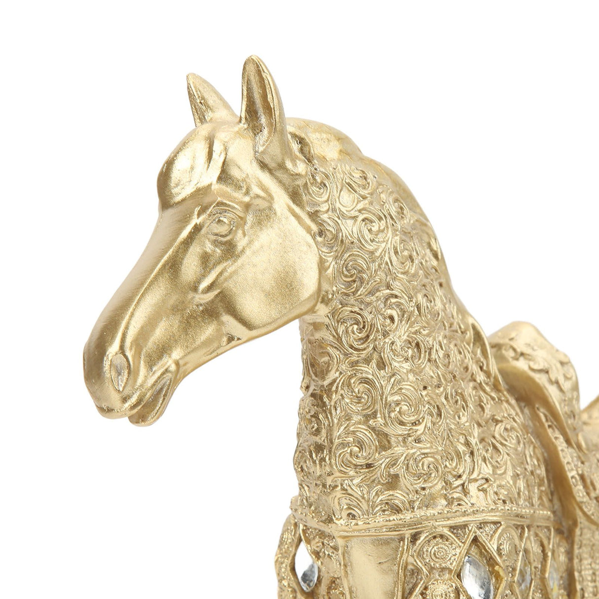 Golden Horse Decor Animal Art Horse Figurine and Statue Ornament for Home Office
