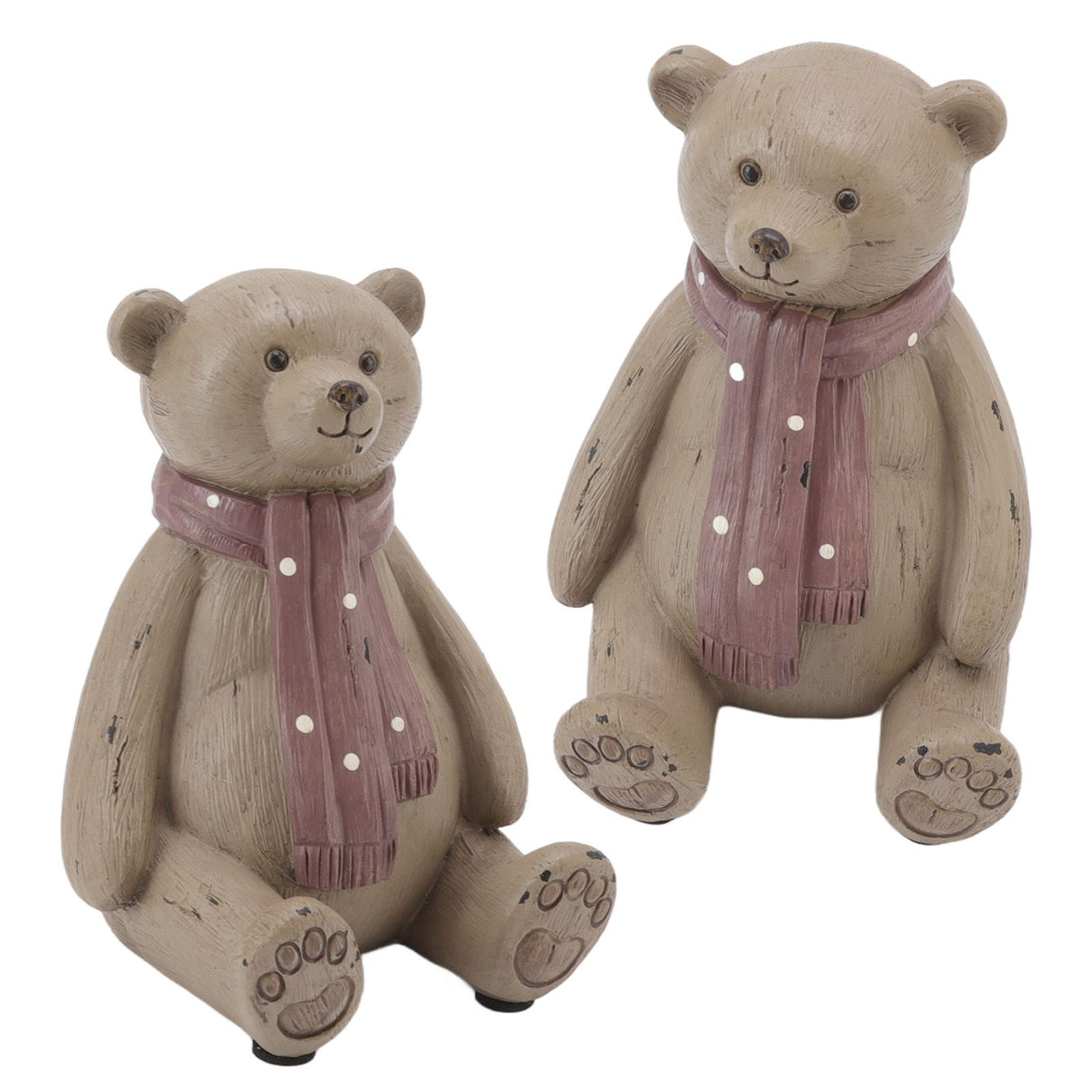 Scarf Bear Ornament Exquisite Workmanship Resin Bear Statue with Antislip Soft Rubber Pad for Living Room Porch