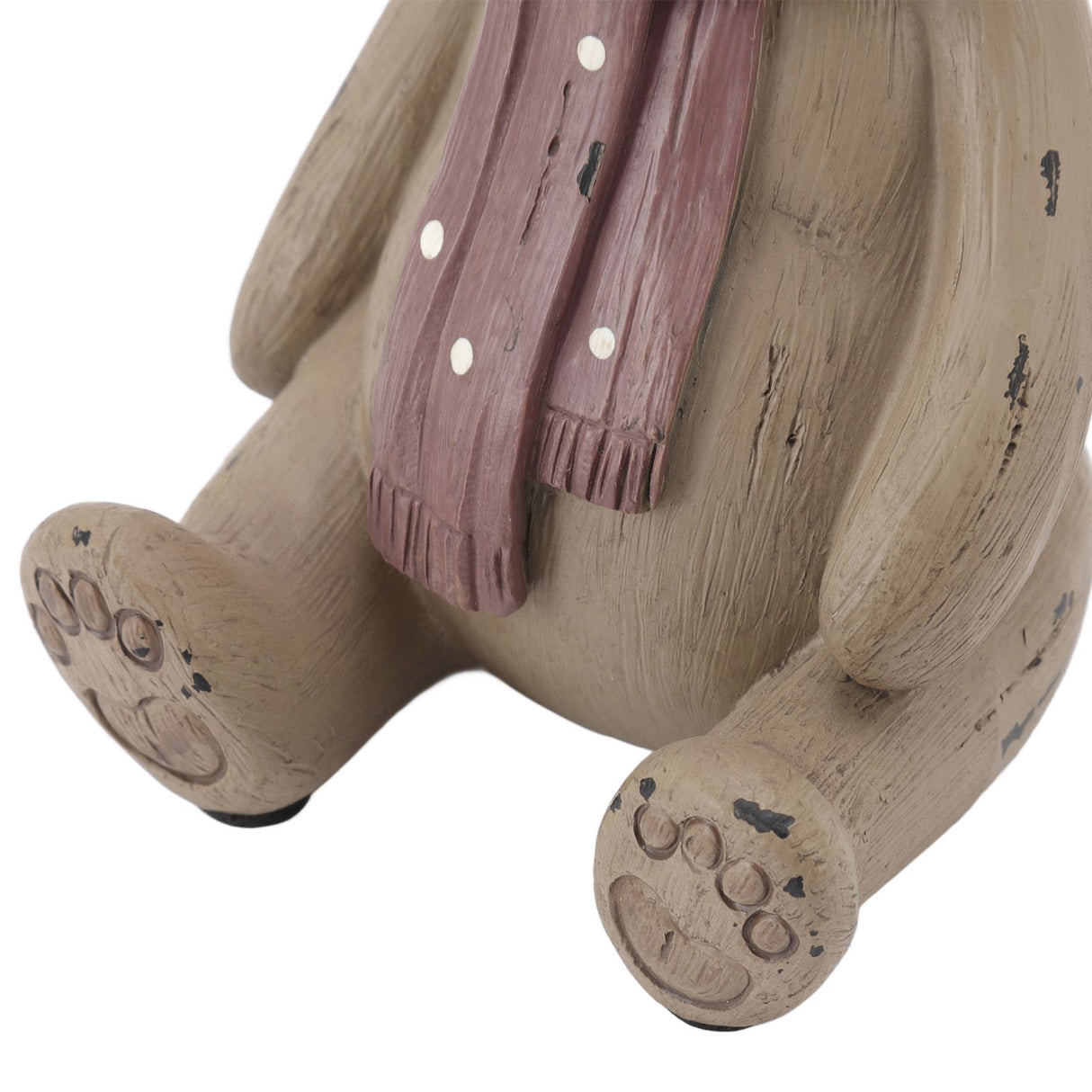 Scarf Bear Ornament Exquisite Workmanship Resin Bear Statue with Antislip Soft Rubber Pad for Living Room Porch