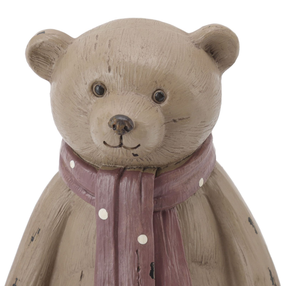 Scarf Bear Ornament Exquisite Workmanship Resin Bear Statue with Antislip Soft Rubber Pad for Living Room Porch