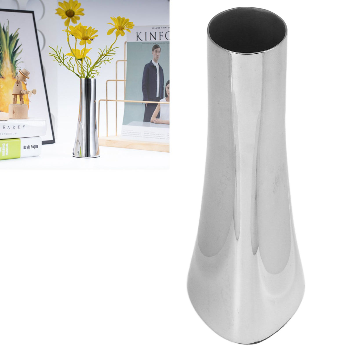 Tabletop Vase 304 Stainless Steel Light Luxury Table Flower Holder for Home Decoration