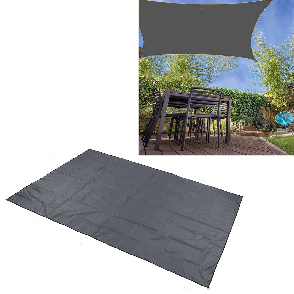 Rectangular Sun Shade Sail 2x3 Meter Foldable Wear Resistant Oxford Cloth UV Protection Canopy Waterproof Sun Shade Cloth