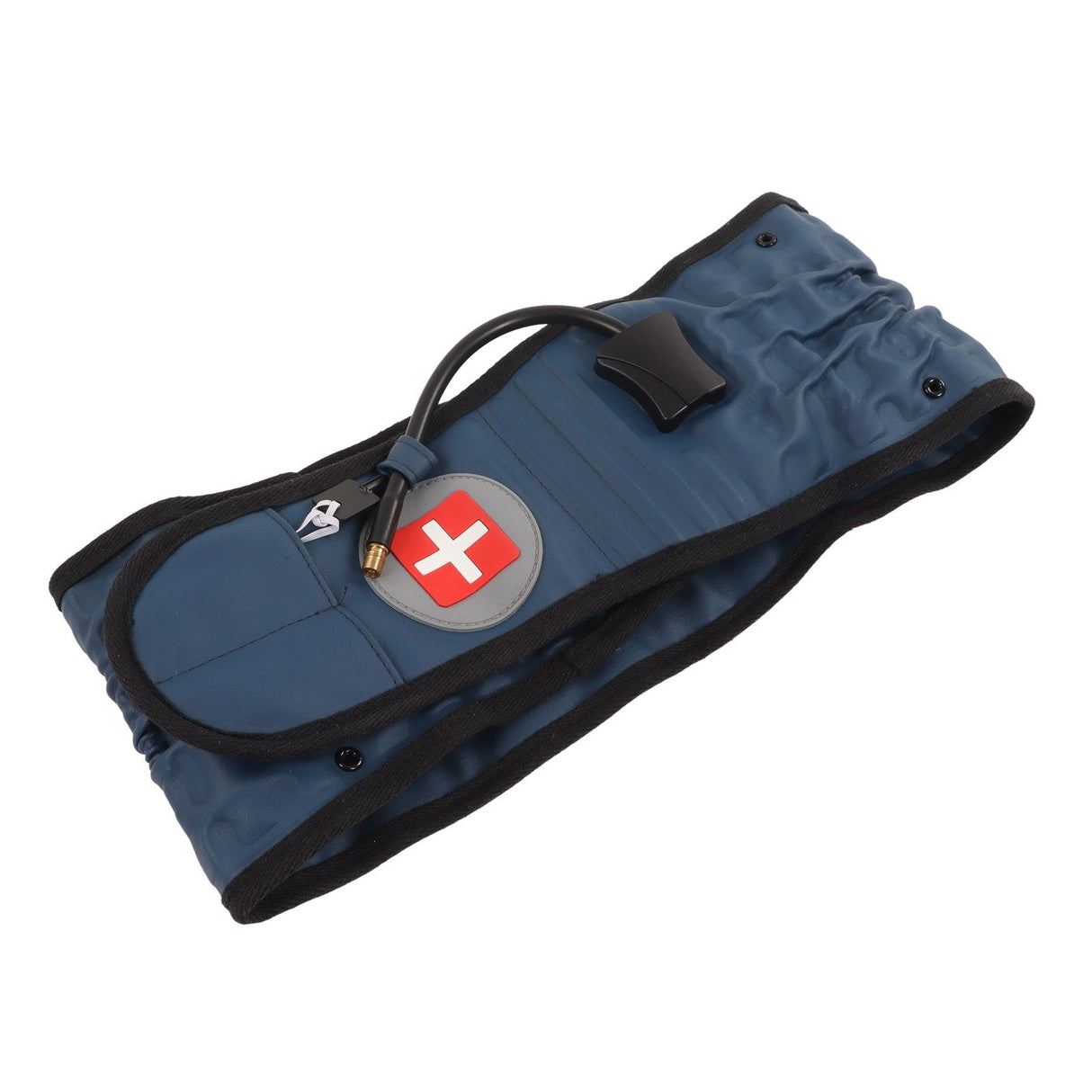 Back Decompression Belt Inflatable Relaxing Muscles Traction Function TPU Material Lower Back Support Device Blue Silver Inflator L