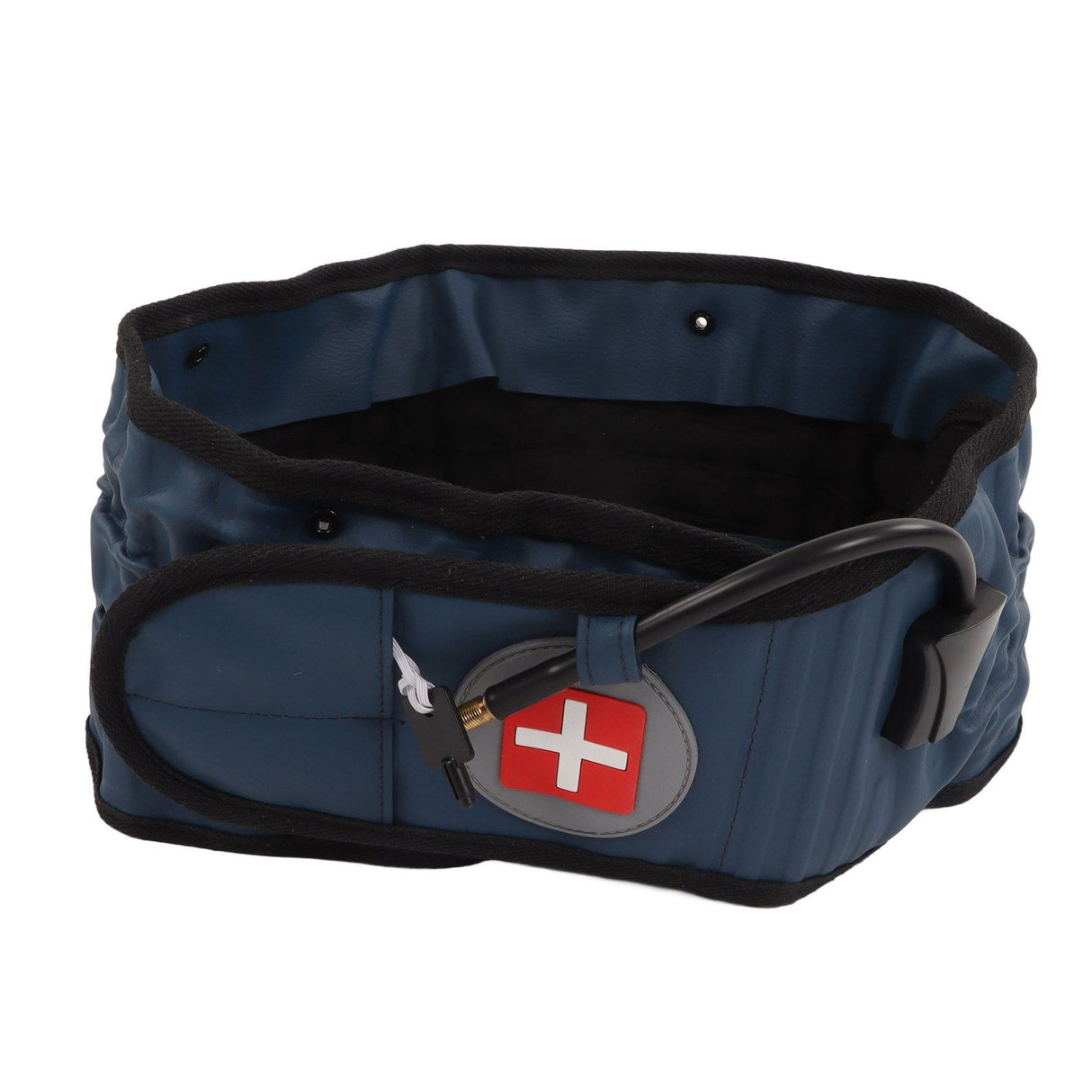 Back Decompression Belt Inflatable Relaxing Muscles Traction Function TPU Material Lower Back Support Device Blue Silver Inflator L