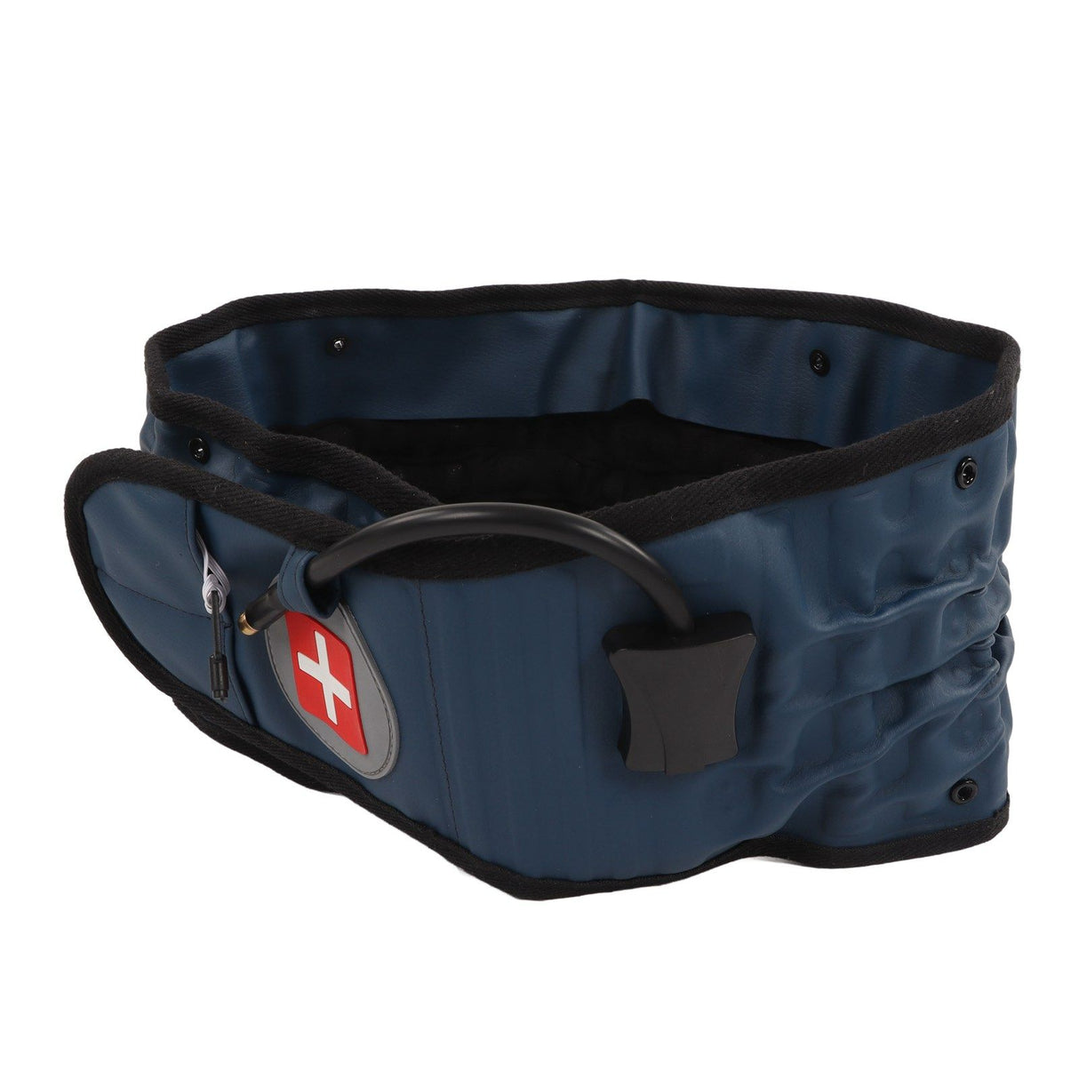 Back Decompression Belt Inflatable Relaxing Muscles Traction Function TPU Material Lower Back Support Device Blue Silver Inflator L