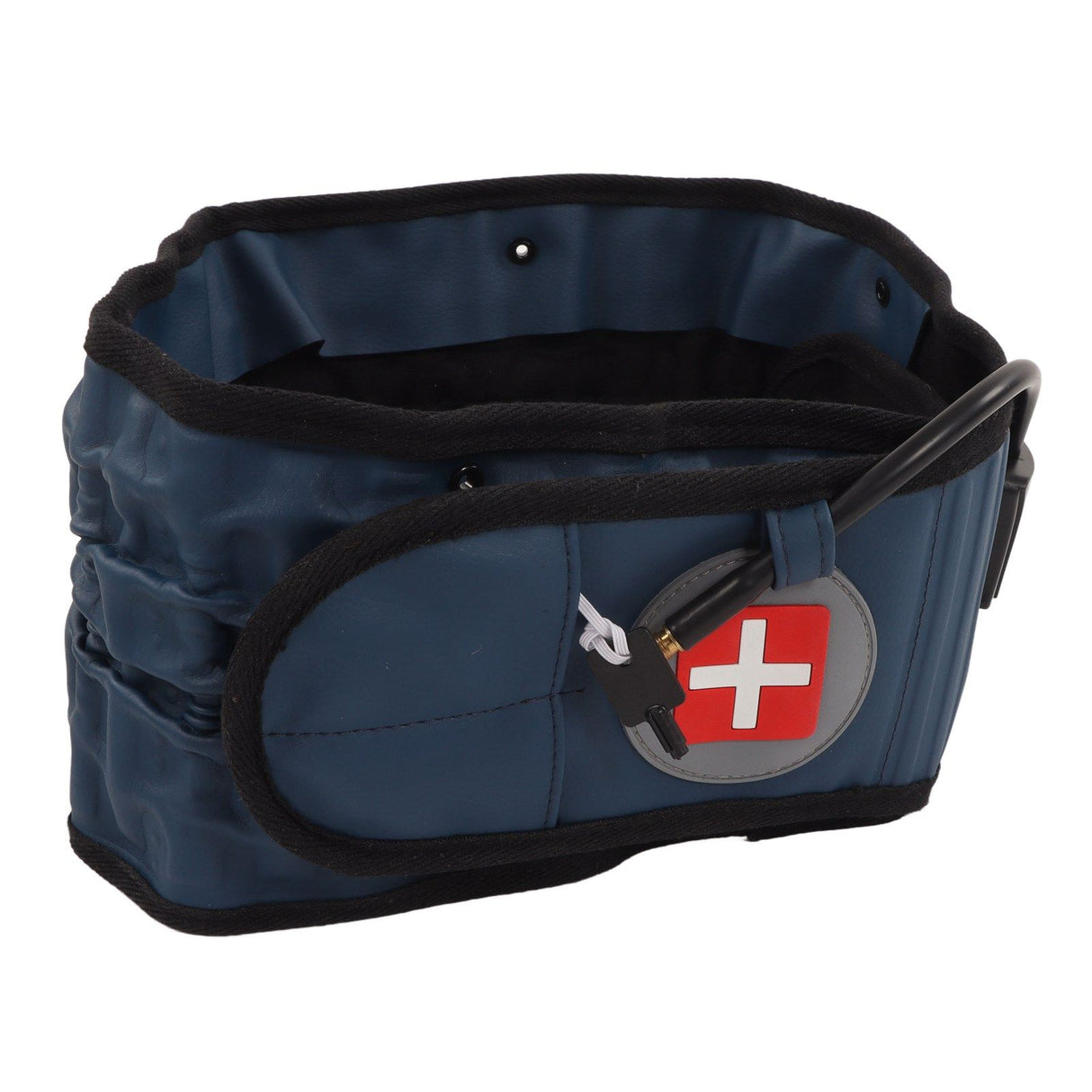 Back Decompression Belt Inflatable Relaxing Muscles Traction Function TPU Material Lower Back Support Device Blue Silver Inflator L