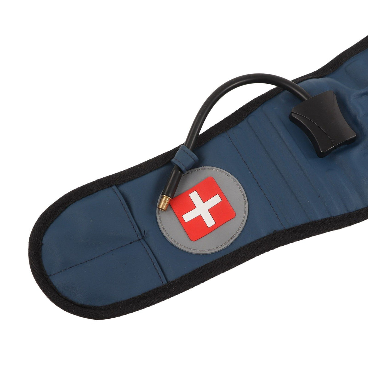 Back Decompression Belt Inflatable Relaxing Muscles Traction Function TPU Material Lower Back Support Device Blue Silver Inflator L