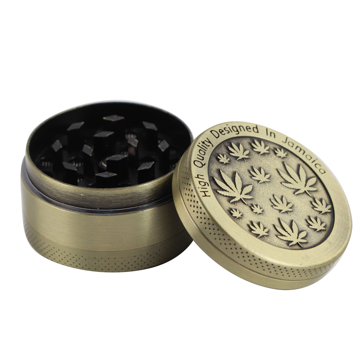 Leaf Pattern Grinder Colourful Zinc Alloy Manual Portable Abrader Crusher Grinding Tool Gift Dia 4CM 3 Floor Bronze