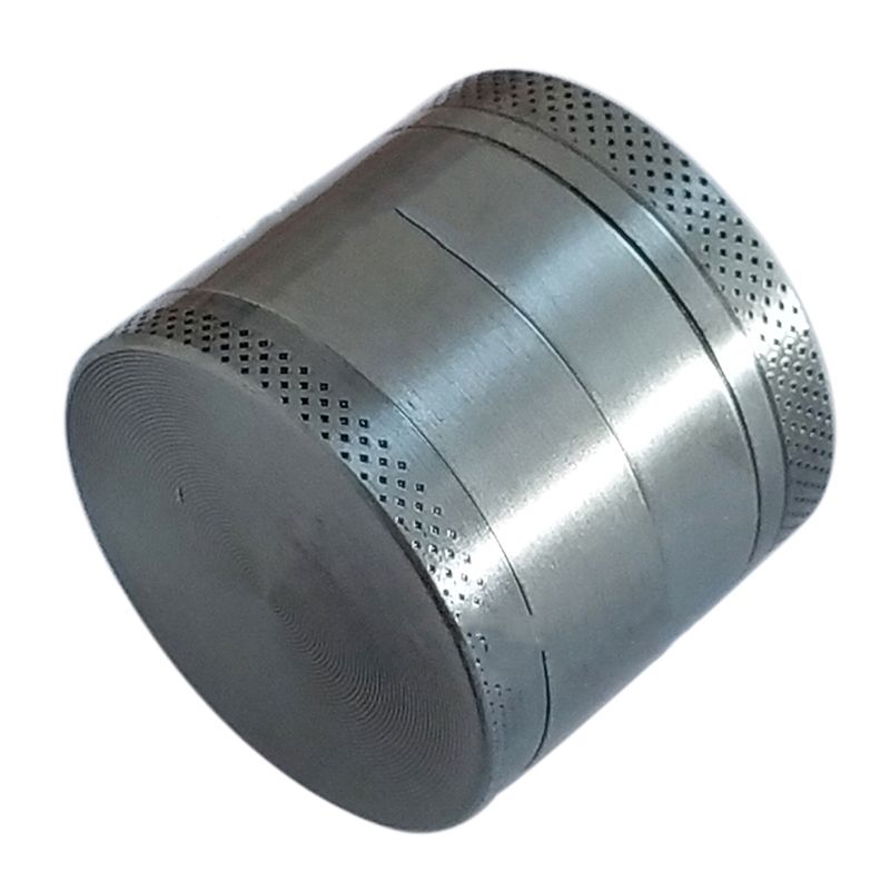 Leaf Pattern Grinder Colourful Zinc Alloy Manual Portable Abrader Crusher Grinding Tool Gift Dia 4CM 4 Floor Silver