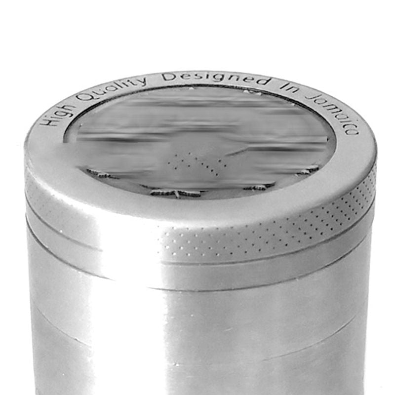 Leaf Pattern Grinder Colourful Zinc Alloy Manual Portable Abrader Crusher Grinding Tool Gift Dia 4CM 4 Floor Silver