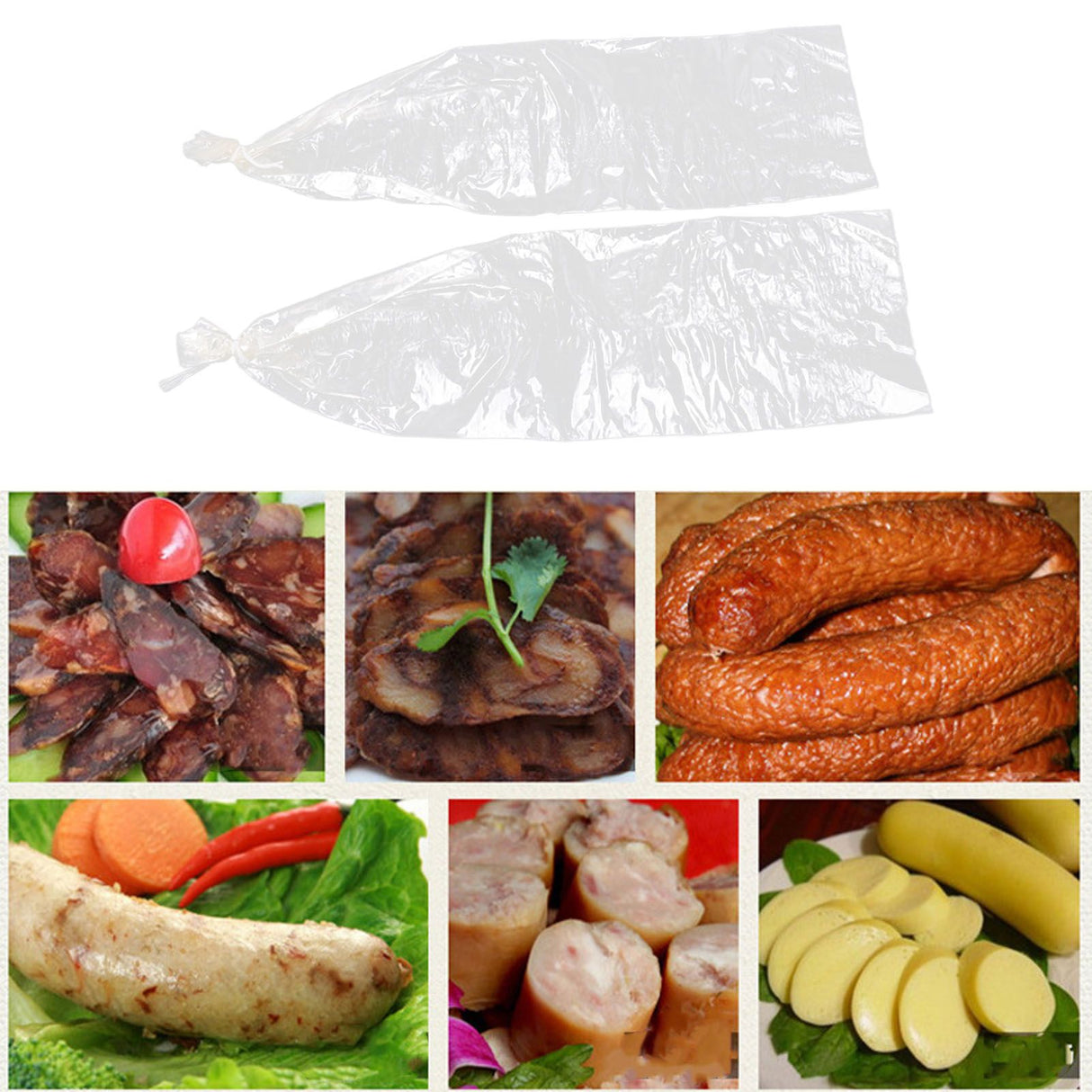 20Pcs Edible Drying Sausage Casing for Flavorous Homemade Sausages Ham Kitchen Accessories