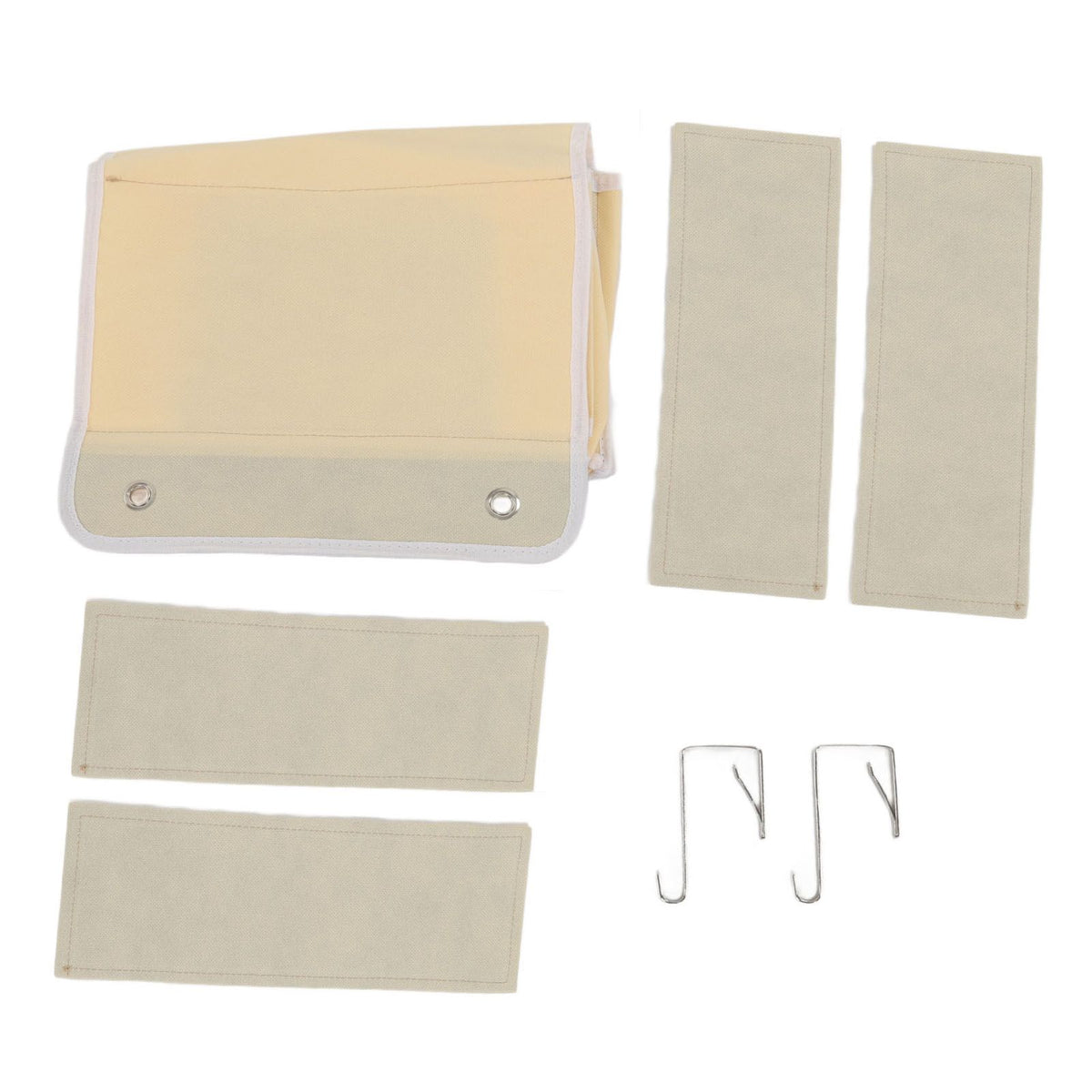 Hanging Closet Organizer Multilayer Strong Load Bearing Capacity Nonwoven Over Door Organizer Hanging Organizer with 2 Hooks Khaki 4 Compartments