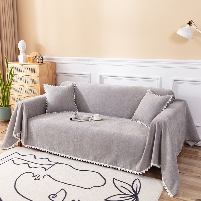 Sofa Cover Chenille Nylon Multipurpose Machine Washable Couch Slipcover for All Seasons gray 180x300cm/1.97x3.28yd