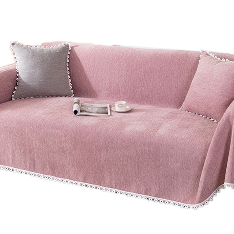 Sofa Cover Chenille Nylon Multipurpose Machine Washable Couch Slipcover for All Seasons Pink 180x300cm/1.97x3.28yd