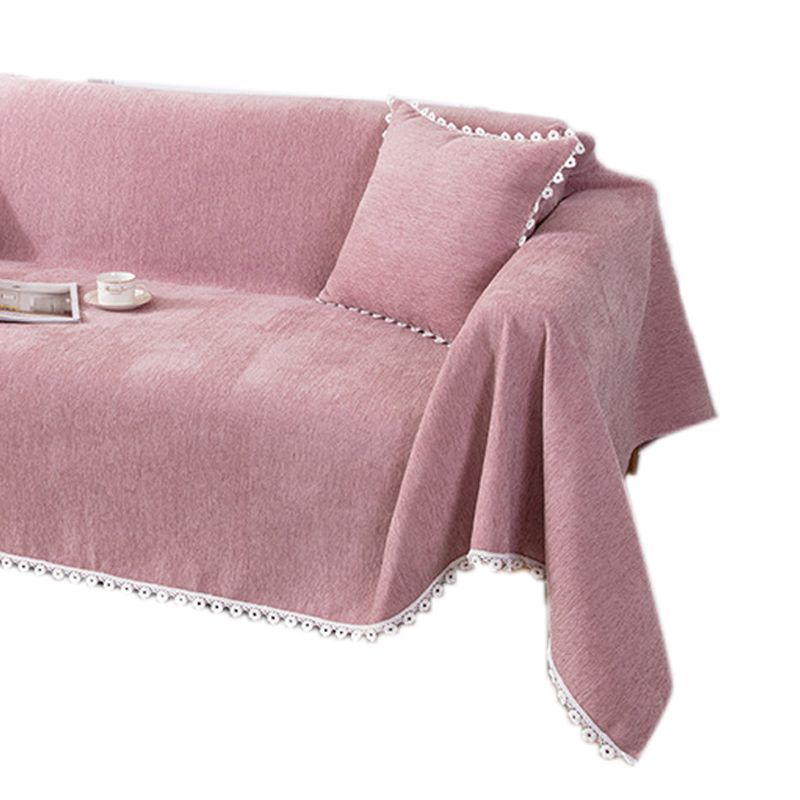 Sofa Cover Chenille Nylon Multipurpose Machine Washable Couch Slipcover for All Seasons Pink 180x300cm/1.97x3.28yd
