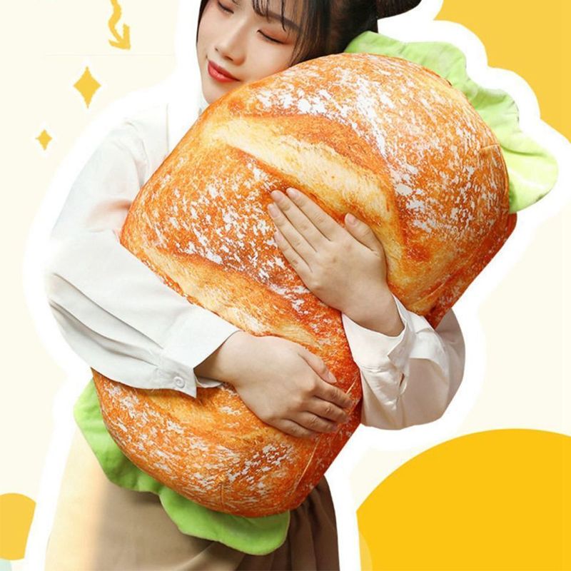 Hamburger Throw Pillow Multi Purpose Plush and PP Cotton Back Pillow for Valentine's Day Birthday Gift Toy Type 2 55cm/21.7in