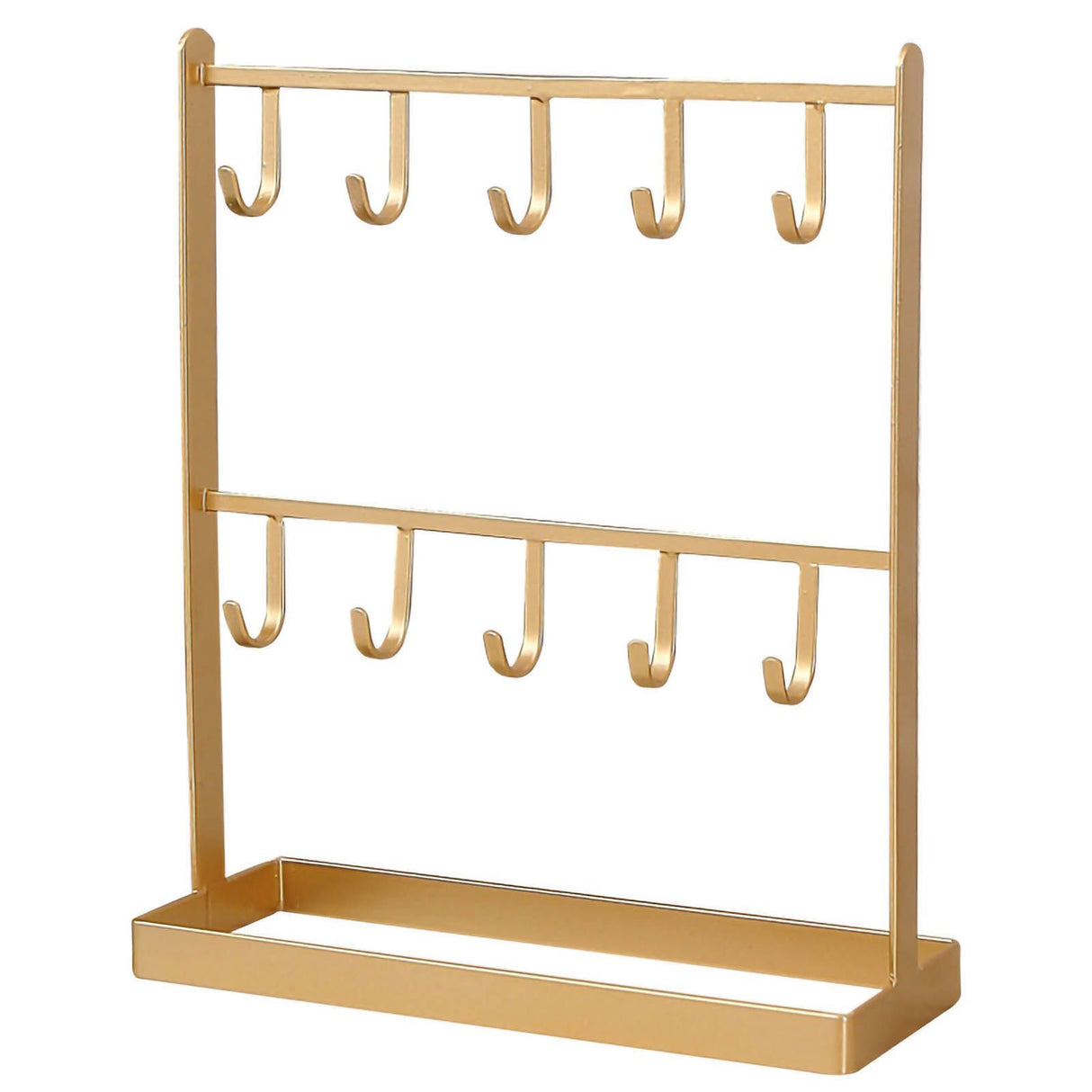 Jewelry Display Organizer Stand Hooks Golden Iron Display Rack for Necklace Hair Accessories Earrings Golden