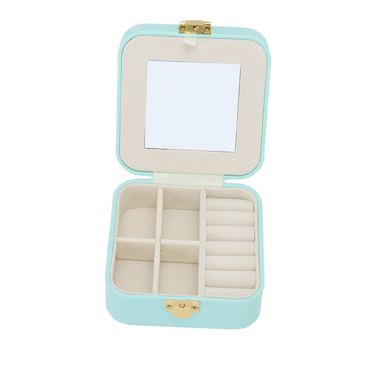 Jewelry Case Small Jewelry Box Organizer Display Storage Portable for Rings and Earrings Mint Green