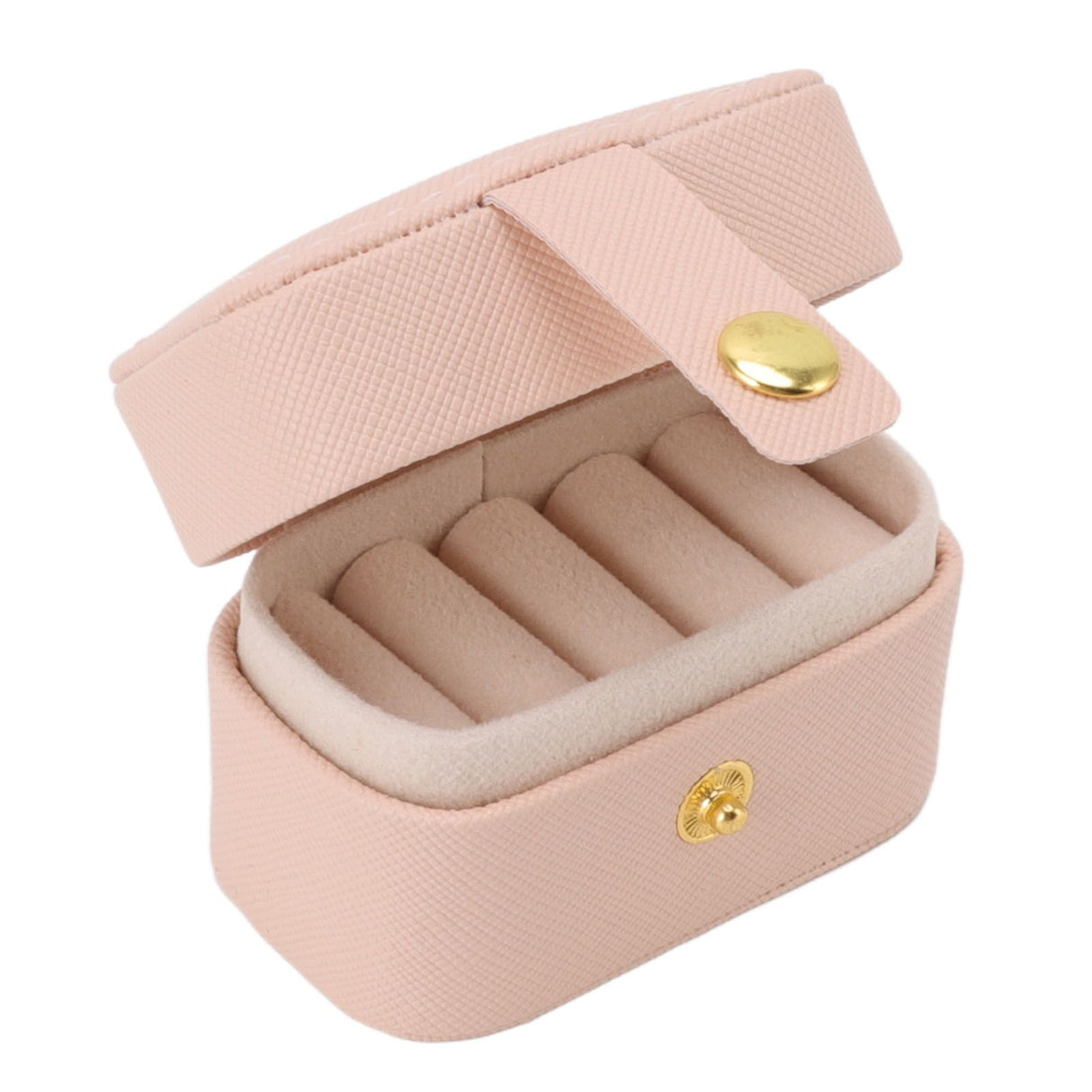 Mini Ring Storage Box PU Leather Small Jewelry Box Organizer Small Travel Earring Case Pink