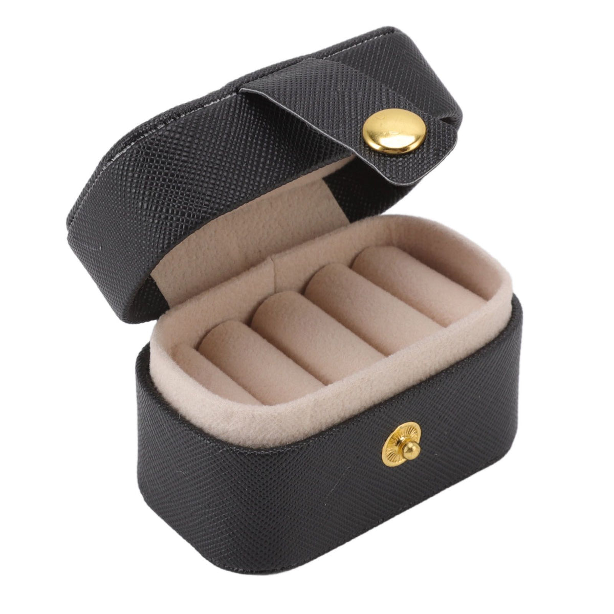 Mini Ring Storage Box PU Leather Small Jewelry Box Organizer Small Travel Earring Case Black