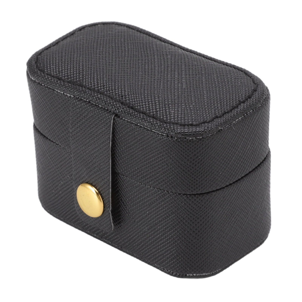 Mini Ring Storage Box PU Leather Small Jewelry Box Organizer Small Travel Earring Case Black