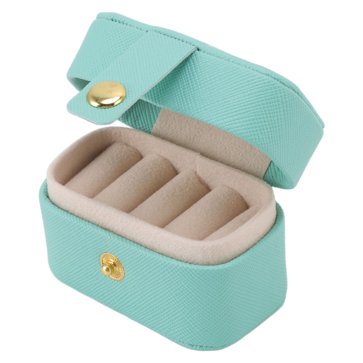Mini Ring Storage Box PU Leather Small Jewelry Box Organizer Small Travel Earring Case Blue