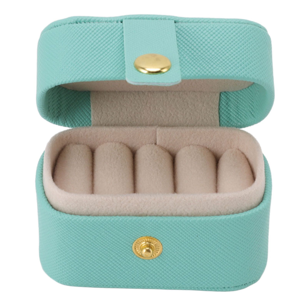 Mini Ring Storage Box PU Leather Small Jewelry Box Organizer Small Travel Earring Case Blue