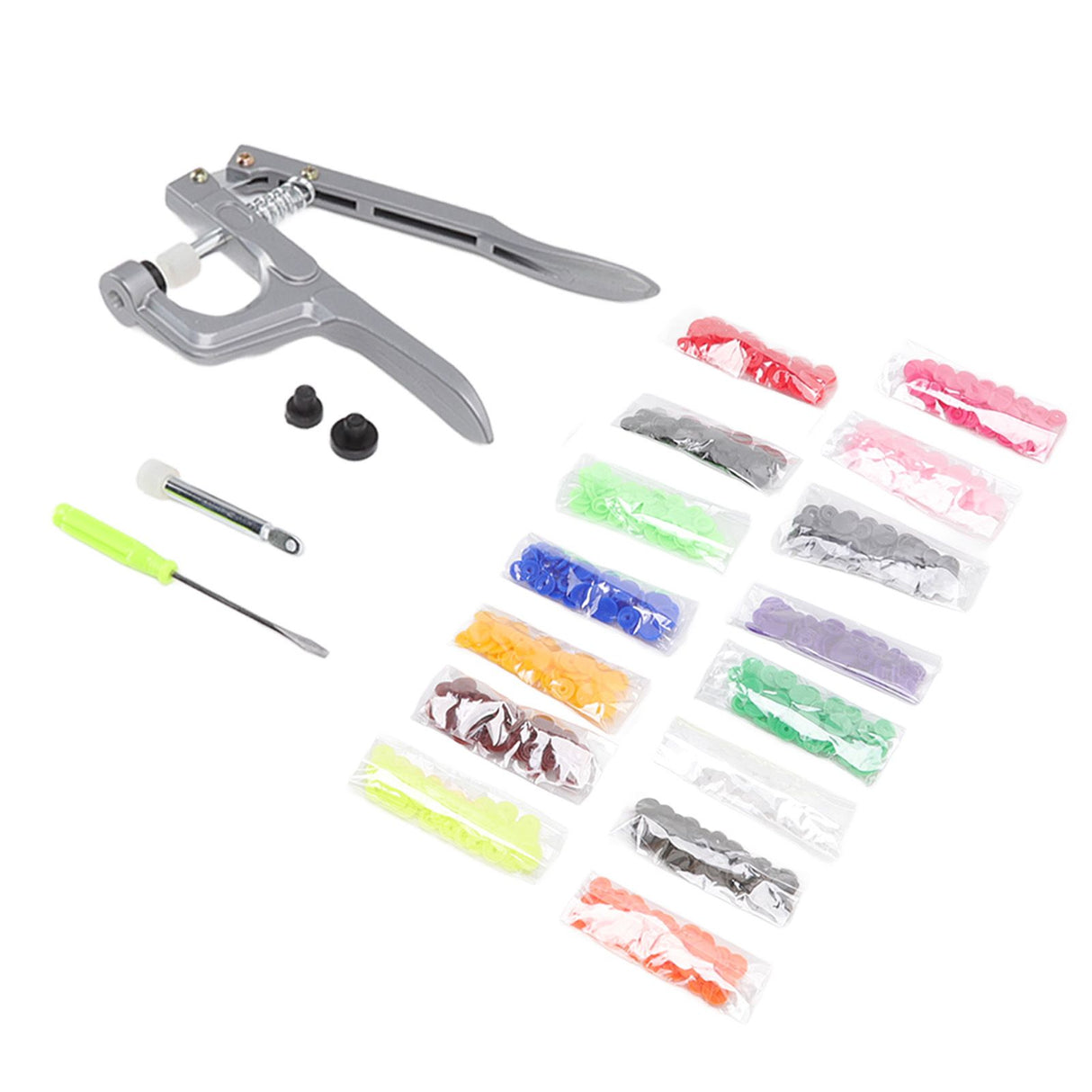 Plastic Snap Set Plastic Stainless Steel Practical Sewing Snaps Fasteners Kit Snap Plier with 150pcs T5 Buckle for Clothing
