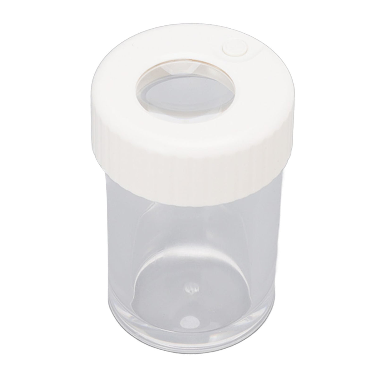 Magnifying Viewing Jar Multifunction Waterproof Magnifying Glass Storage Jar with LED Light for Home Travel White