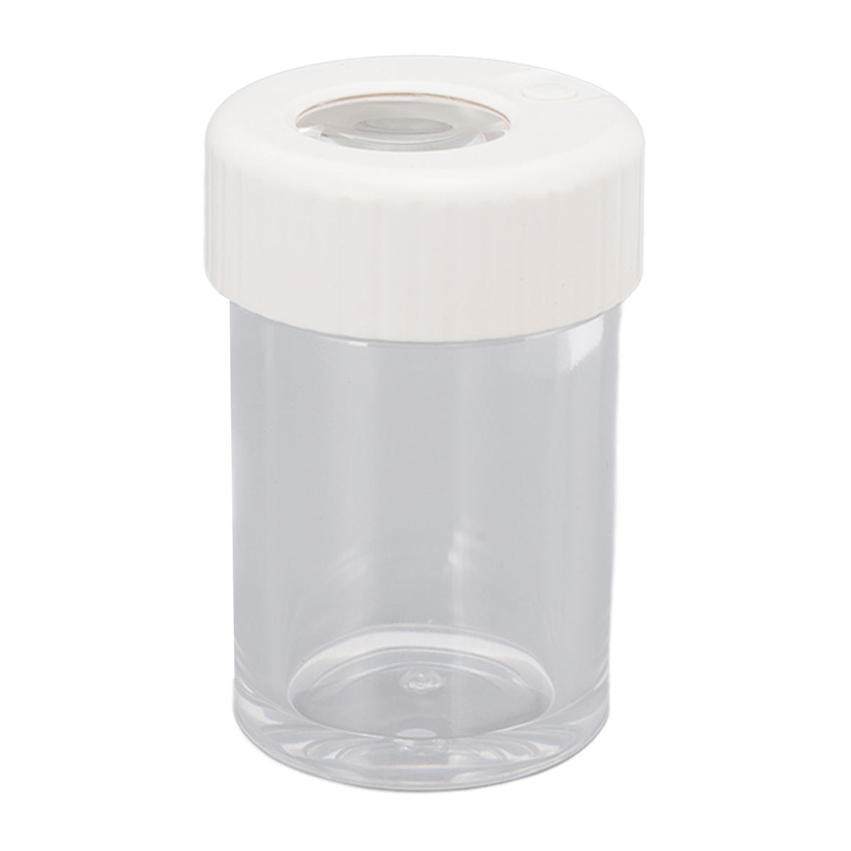 Magnifying Viewing Jar Multifunction Waterproof Magnifying Glass Storage Jar with LED Light for Home Travel White