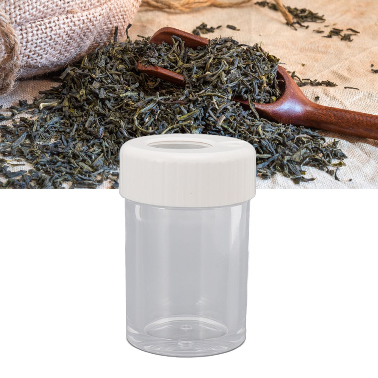 Magnifying Viewing Jar Multifunction Waterproof Magnifying Glass Storage Jar with LED Light for Home Travel White