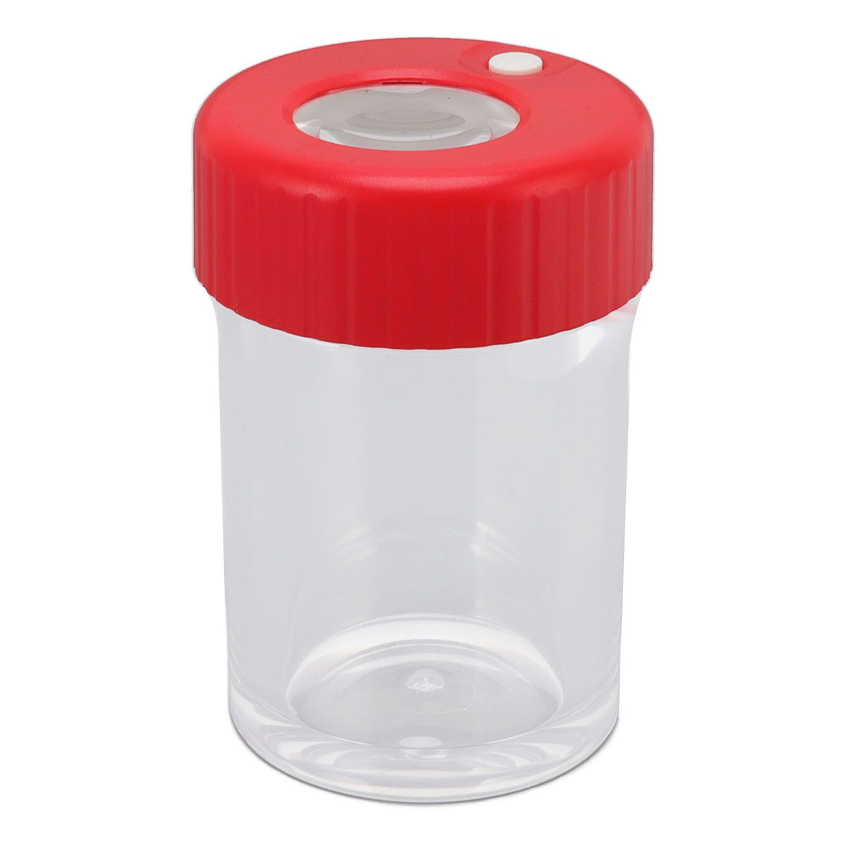 Magnifying Viewing Jar Multifunctional Waterproof Portable Magnifying Glass Storage Jar with LED Light for Tobacco Red