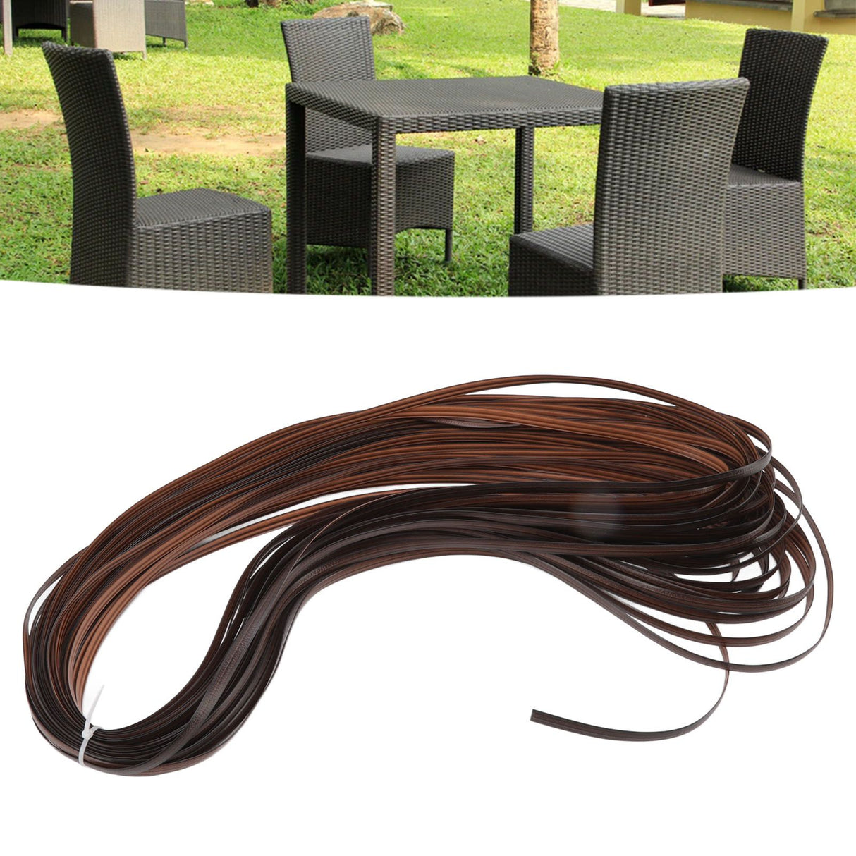 Wicker Repair Kit Plastic Patio Chair Table Sofa Synthetic Rattan Material for Furniture Discolored Brown