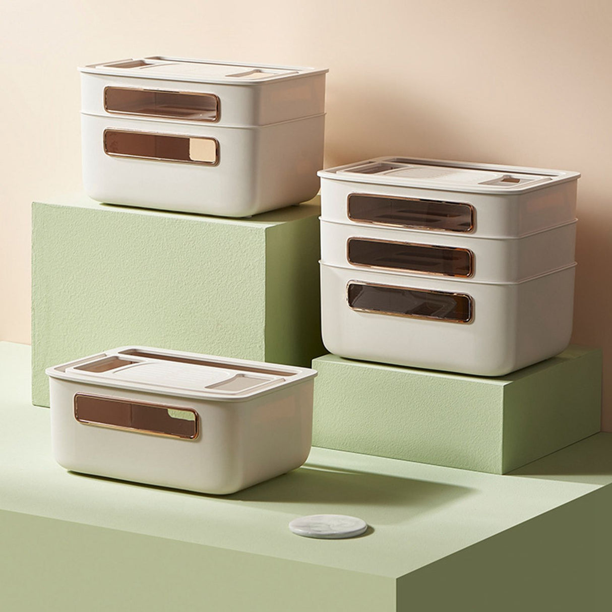 Router Storage Box Multi Hole Detachable Design Plastic Anti Drop Cable Management Case White 3 Layer