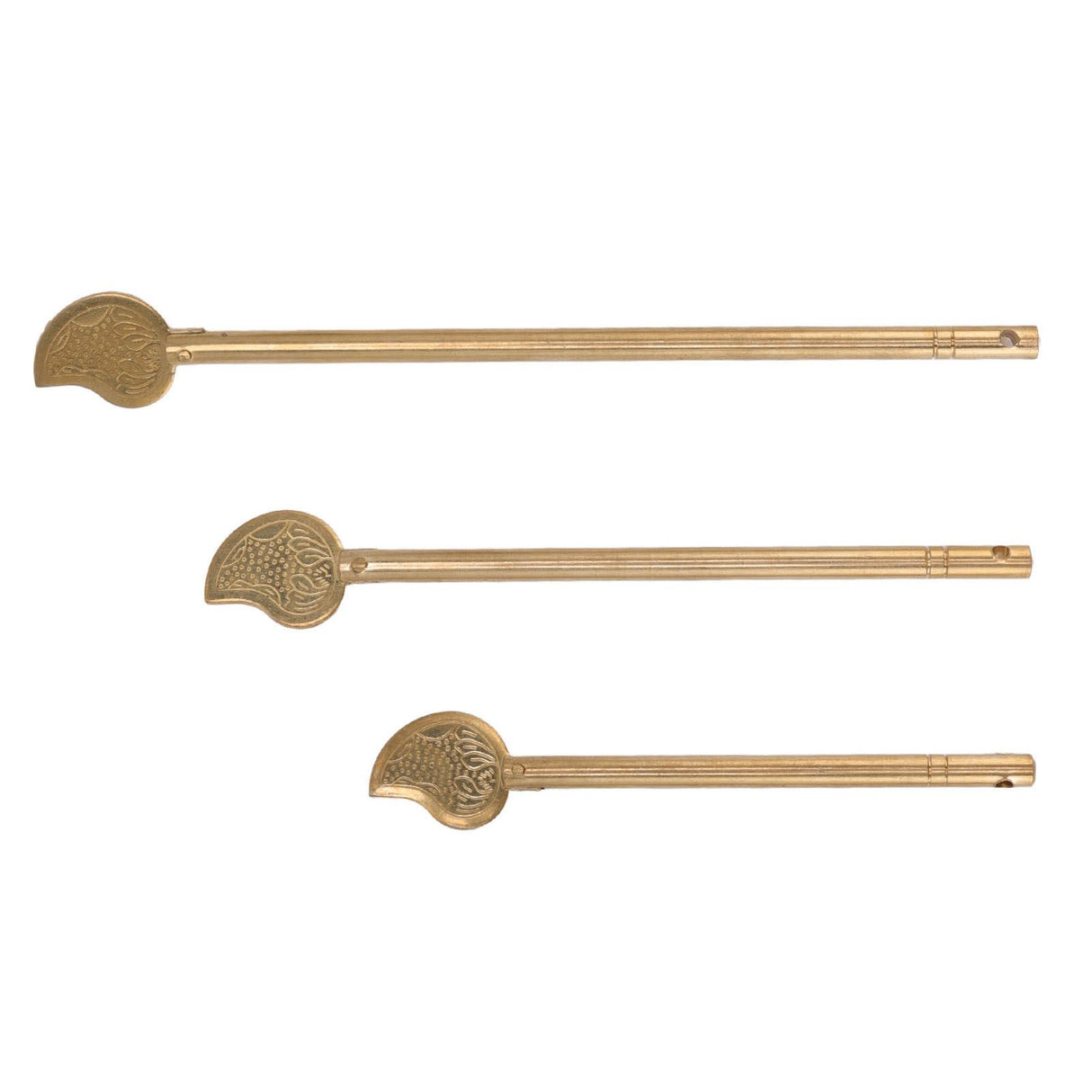 3PCS Cabinet Key Latch Leaf Shaped Cabinet Locking Pin Brass Chinese Latch Bolt for Home Furniture