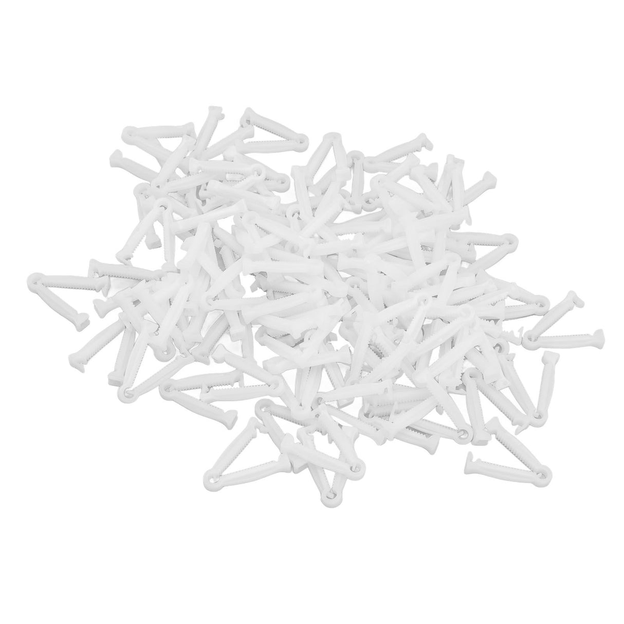 100pcs Pig Umbilical Cord Clamps White Plastic Livestock Umbilical Cord Clips for Production with 1 Hemostatic Forcep