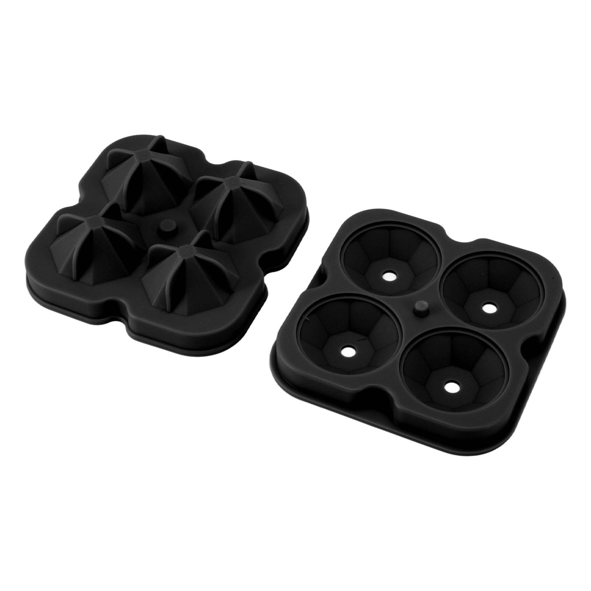 4 Hole Diamond Shaped Ice Cube Mold Silicone Ice Cube Trays for Cake Molds DIY Chocolate Candy Black