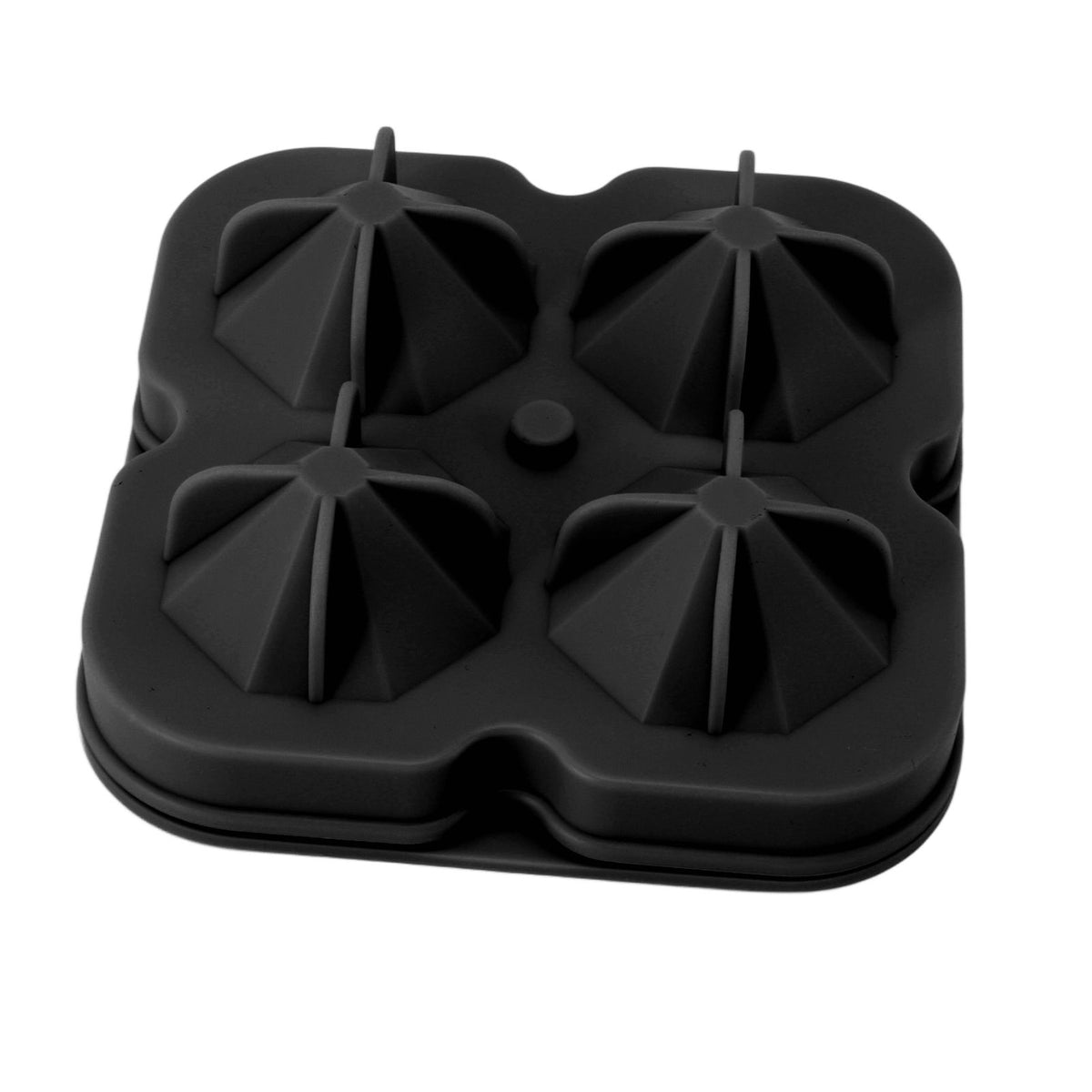 4 Hole Diamond Shaped Ice Cube Mold Silicone Ice Cube Trays for Cake Molds DIY Chocolate Candy Black