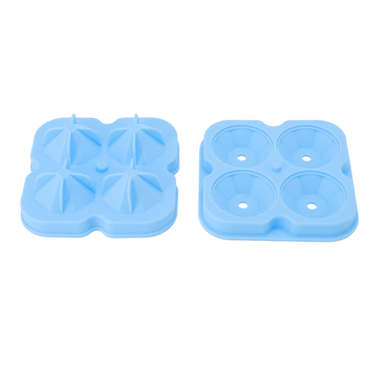 4 Hole Diamond Shaped Ice Cube Mold Silicone Ice Cube Trays for Cake Molds DIY Chocolate Candy Blue