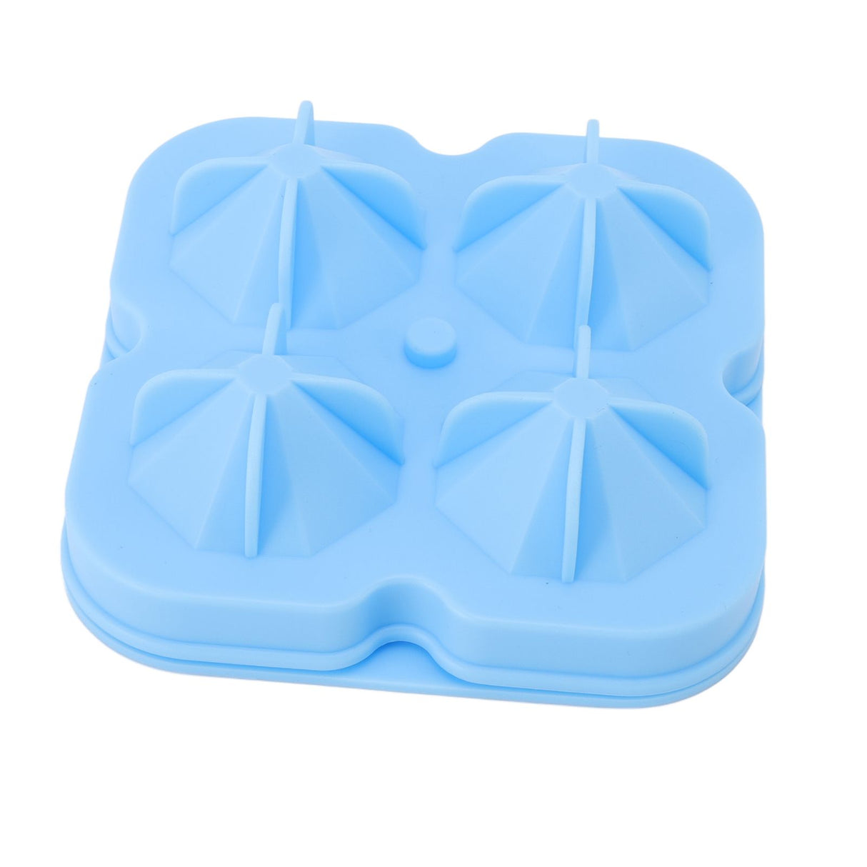4 Hole Diamond Shaped Ice Cube Mold Silicone Ice Cube Trays for Cake Molds DIY Chocolate Candy Blue