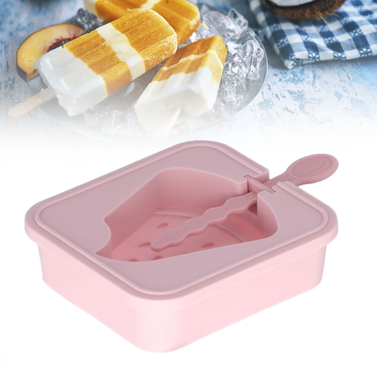 Popsicle Molds Reusable Stackable DIY Silicone Ice Cream Popsicle Cakesickle Molds Kitchen Tools with Lid Stick Watermelon