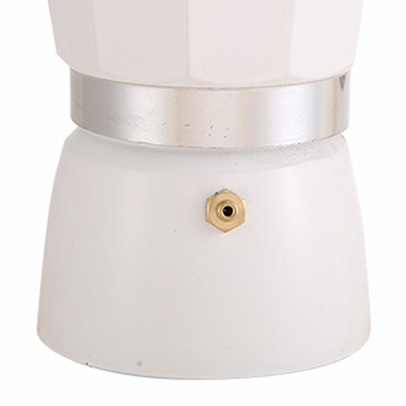 Aluminum Coffee Pot with Wood Grain Handle Moka Coffee Pot Outdoor Portable Coffee Maker Tool Beige 150ML