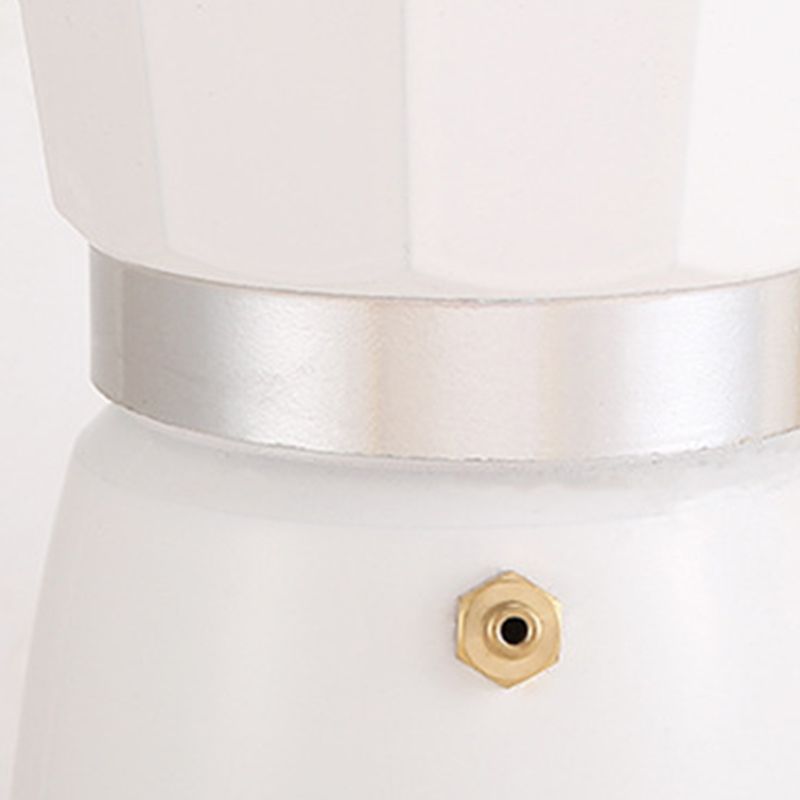Aluminum Coffee Pot with Wood Grain Handle Moka Coffee Pot Outdoor Portable Coffee Maker Tool Beige 150ML
