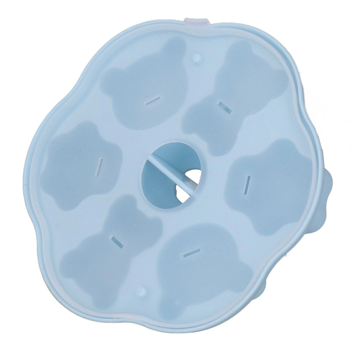 Jelly Mold Silicone Lovely Bear Cat Paw Ice Cube Cake Pudding Kitchen Mould with Lid for Home Kitchen Blue