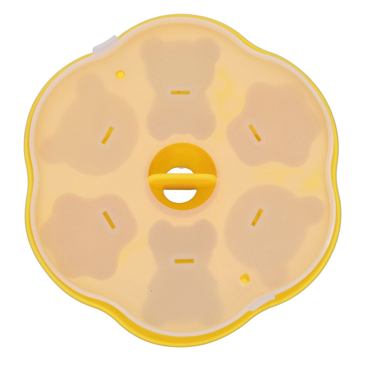 Jelly Mold Silicone Lovely Bear Cat Paw Ice Cube Cake Pudding Kitchen Mould with Lid for Home Kitchen Yellow