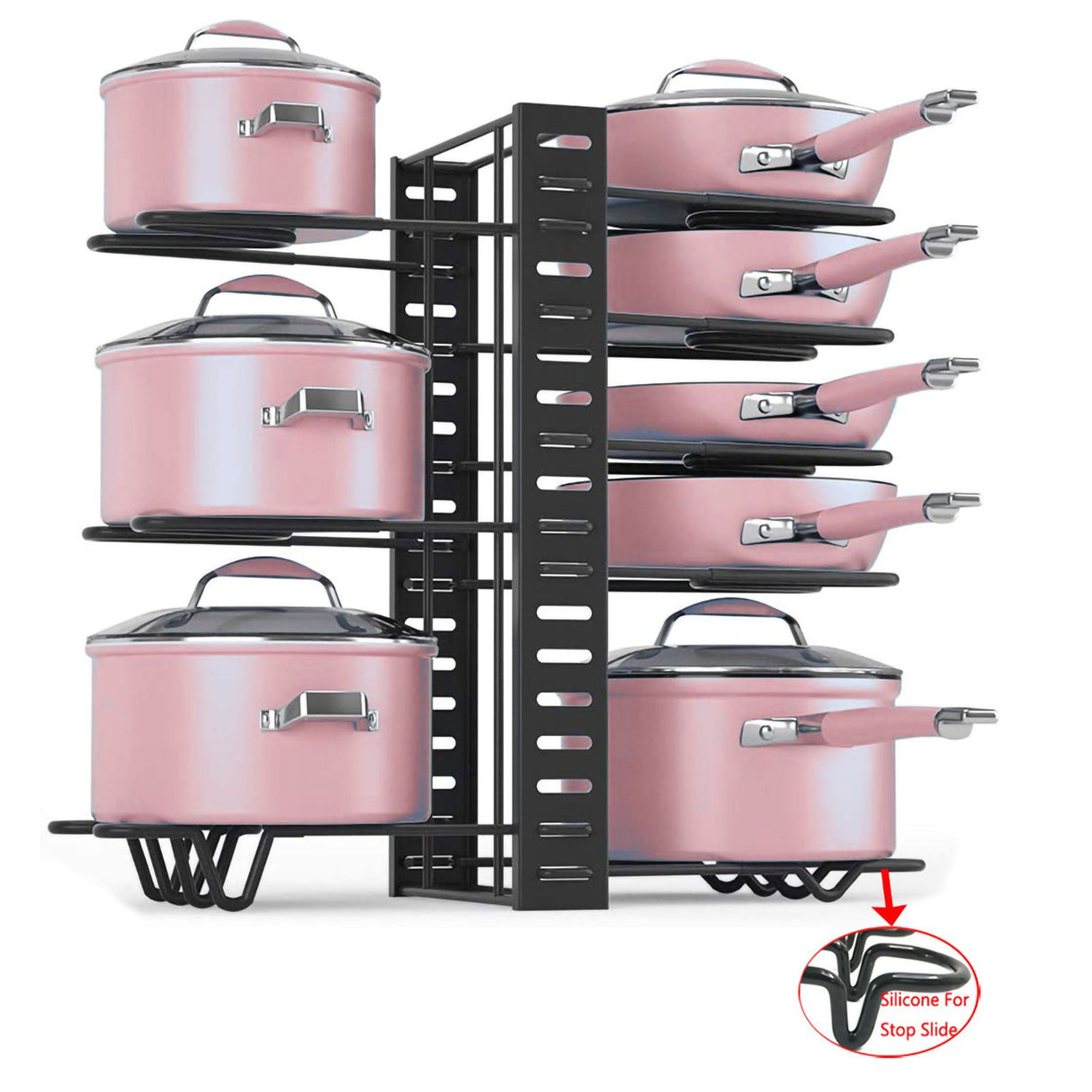 Multi Layer Pot Shelf Thicken Iron Art Pot Holder for Cutting Board Chopping Board Pot Cover 8 Layers