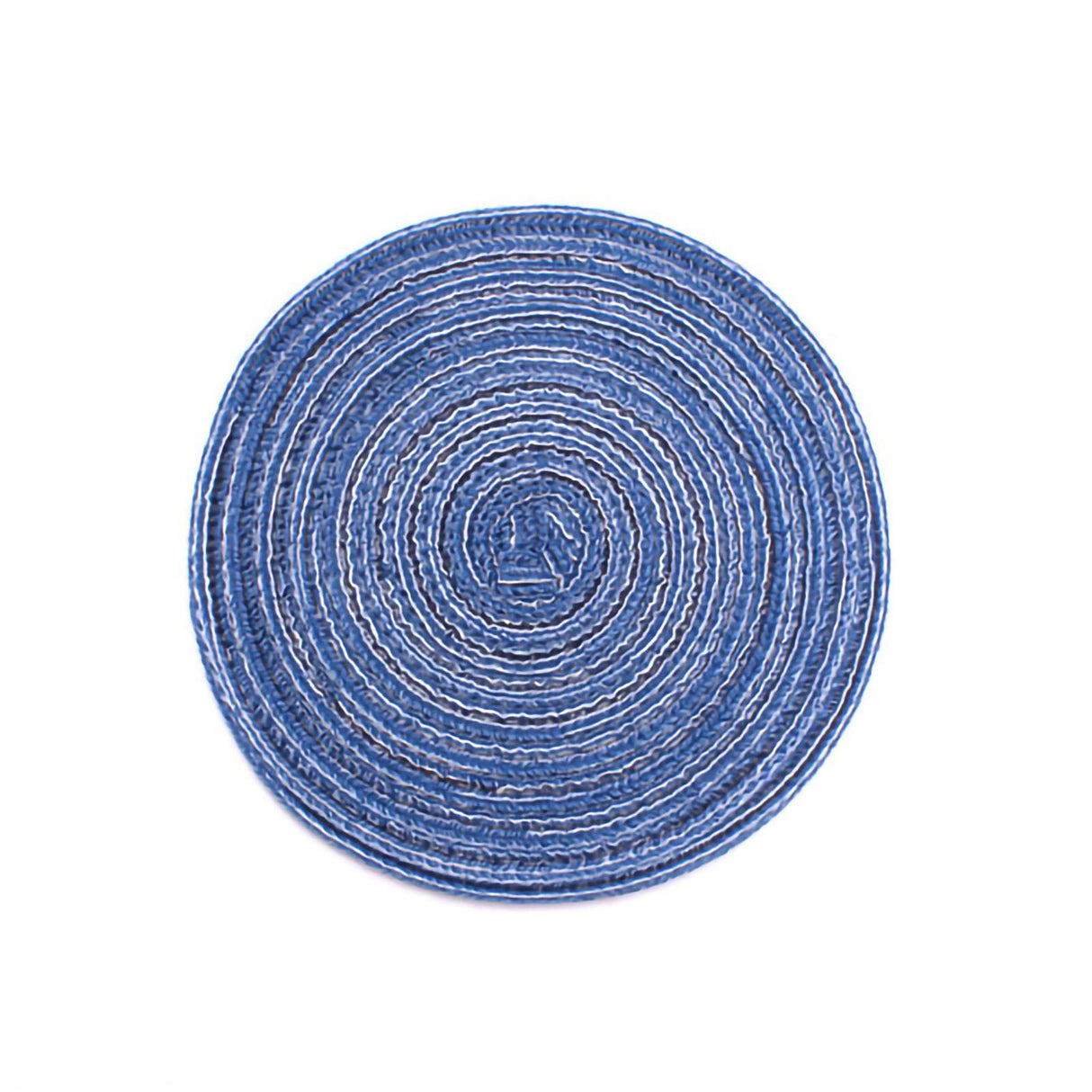 4PCS Round Coaster Set Scalding Heat Insulation Dish Mats Woven Decorative Dining Table Bowl Mat Blue Diameter 36cm / 14.2in