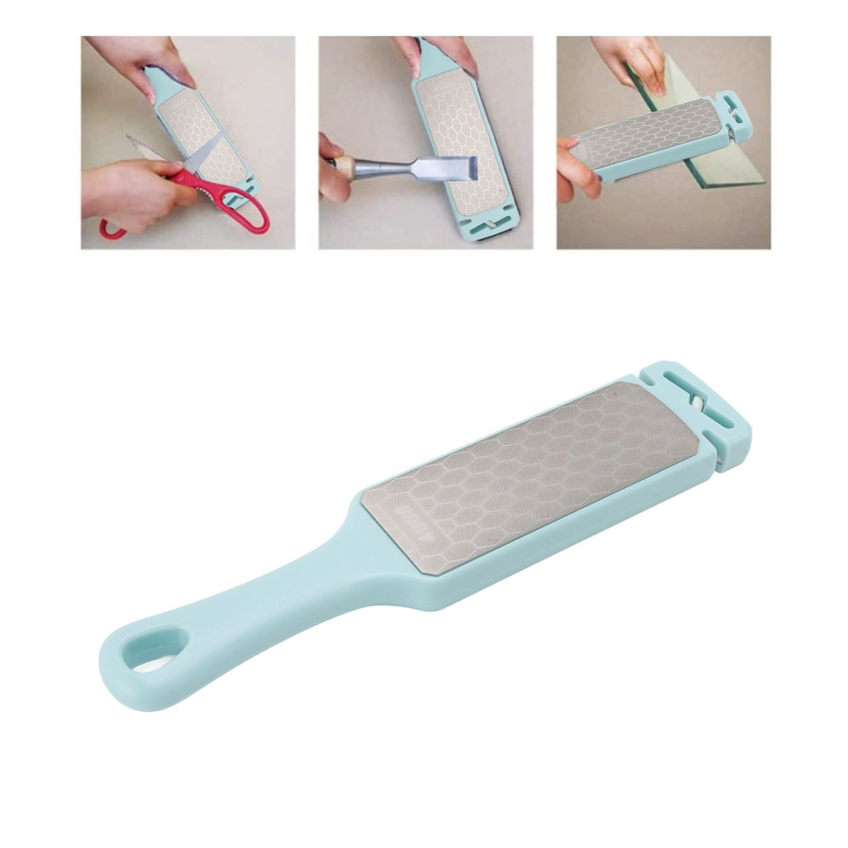 Fast Emery Knife Sharpener Double Sided Sharpening Stone Household Multipurpose Sharpening Stick Kitchen Tools Blue